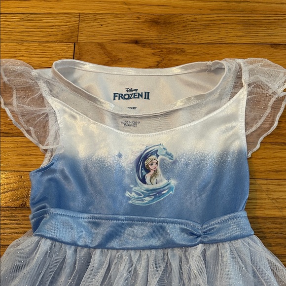 Girls Blue White Disney Frozen 2 Elsa Nightgown Size 4T - Picture 4 of 9